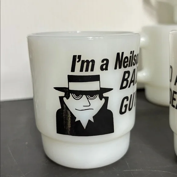 Set of 5 vintage Anchor Hocking Fire King advertising mugs - Picture 7 of 10